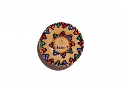 Magnet de lemn artizanal model farfurie pictată Magnet de lemn artizanal model farfurie pictată